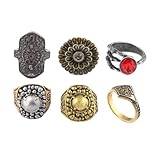 Darks Soul Vintage Punk Ringe Für Männer Frauen Cosplay Lord of Sunlight Gwyn Offenen Ring Knöchel Stapeln Ringe Set (6pcs)