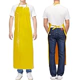 Molaxhome Wasserdichte Vinylschürze Kochschürze für Männer für die Küche Kochen Geschirrspülen Reinigen Gartenarbeit Grooming Metzger Gelb
