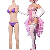 Vnmcry Silikon Crossdresser Ganzkörper Anzug Weibliches Aussehen für Transgender Stuhlgang und Urinieren Gefälschte Vagina Falsche Brust mit Gelfüller Prothesenanzug (Helle Haut - D Cup)