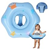 GOHHME Baby Schwimmring Baby Schwimmhilfen mit Schwimmsitz Schwimmen Ring Portable Dual Aufblasbare Ventile Innen- und Außenringe Kleinkinder Blau