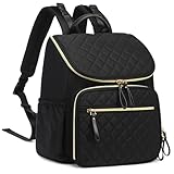 LORADI Baby Wickeltasche Großer Wickelrucksack mit Multifunktions-Babytaschen Passform für Kinderwage (Schwarz-Gold)