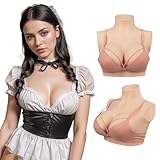 Minaky Silikon Brüste Brustformen, Crossdresser Brüste, Falsche Brüste, Realistisch Silikonbrustplatten für Cosplay, Transgender Prothese,C Cup,Elfenbein