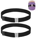 Giantree 2 Stück Strumpfhalter für Damen, Elastische Strumpfband Oberschenkel Ring Strapsbänder Verstellbar Strumpfhaltergürtel mit Schnalle Beinstrumpfhalter für Frauen und Mädchen(Schwarz)