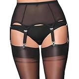 CLDURHGE Damen strumpfgürtel Spitzen Hipster Strapsen Dessous 6 Verstellbar Clips Hosenträgern Dessou Set Belt Strapshalter Spitze Strumpfgürtel