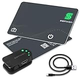 Wallet Finder RFID-Blockierkarte, IP68, Artikel-Tracker mit Ladeclip, Wiederaufladbar funktioniert mit Apple Find My App und Netzwerk (nur iOS), GRAU