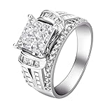 Damen-Ringe, breite Version des Herren-Eherings, luxuriöser und dominanter Arm voller Zirkon, Herrenring, luxuriöser Business-Ring, Geburtstagsgeschenke für Mama, Einheitsgröße, Kupfer, Kein Edelstein