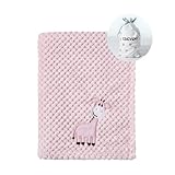 CREVENT 75cmX100cm Nette gemütliche Flauschige warme Babydecke für Mädchen Kleinkinder Bettwäsche Krippe Kinderbett Kinderwagen, Baby Dusche Geburtstag Neugeborenes Geschenk Rosa-Baby Giraffe