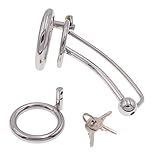 Männer Extrem Keuschheitskäfig aus Edelstahl mit Harnröhrendilatator & Vorhängeschloss - Peniskäfig, SM Bondage, Chastity Cage für Paare, Hochwertiger Penis Plug für Langzeitschutz,45mm