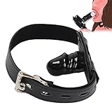 Dildo Mund Gag Penis Gag Bondage Leder Abschließbare SM Dildo Fetisch sexy Einstellbare Einschränkungen BDSM Sklaven Spielzeug (Kurz, Schwarz)