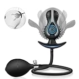 Defomy Neuer Aufblasbar Analplug Buttplug Sex Spielzeug, Silikon blühen mit abnehmbarer Pumpe, Fetisch BDSM Analsex Groß Anal Dilatator Prostata Stimulation Sexspielzeug für Männer Frauen Paare (B).