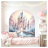 Little Deco Wandsticker Schloss Kinderzimmer Mädchen Wandtattoo Märchen Wandaufkleber für Babyzimmer rosa Schlafzimmer Wanddeko DL5048-04