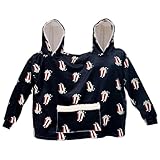 CAKEASY Intimer Schlafanzug für Paare, lustiger Schlafanzug mit Kapuze, übergroßer Kapuzenpullover, Sweatshirt, Flanell, Heimkleidung mit Taschen, Schwarzes Popcorn, Large