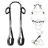 YEVIOR BDSM Sex Bondage Fesseln, SM Fetish-Set mit Handschellen Fußfesseln Verstellbare Träger, Extrem SM Sextoysets für Anfänger und Fachmann Fesselspiele Paare Rollenspiel (Black- Leder)