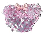 Haian ABDL Rhumba Schlupfhose aus PVC und Satin mit Rüschen (M, weiß)