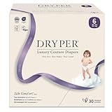 DRYPER Baby Windeln Größe 6 (16kg+ / 35+ lbs), 12H Auslaufschutz, 3D Auslaufschutz, Nässeindikator, ultradünner weicher absorbierender Kern, hypoallergen für empfindliche Haut, tragbar, 30 Windeln