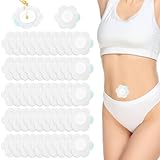 AOZUO 50 Stück Rizinusöl Wrap für Den Bauchnabel, Hypoallergene Castor Oil Packung für den Bauchnabel, Selbstklebende und Stark Saugfähige Rizinusölpackungen zum Einmalgebrauch (Enthält kein Öl)
