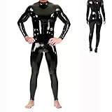 MR.HIPPE Latex Body für Mann und Frauen Ganzkörper Wetlook Catsuit Schwarz Mit Rückenreißverschluss Sexy Outfit für Damen Und Herren Body Ouvert Cosplay Kostüm Fetish Lack Sissy Kleid Club Outfit