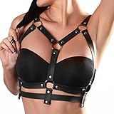 BDSMYEE Harness Damen Leder,BDSMs Dessous Leder Dessous Frauen,Leder BH Body Harness Frauen,Sexy Dessous Damen für Sex,Domina Outfit Damen,Rave Outfit Damen,Fetiche Kleidung Frauen (F)