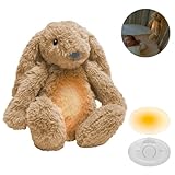 ZAZU - Ro der Hase Baby Schlafhilfe mit wiederaufladbarem Akku – Nachtlicht in mehreren Farben & beruhigende Geräusche, Weinsensor, Auto-Abschaltung und USB-C-Ladekabel (Beige)