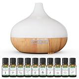 Aroma Diffuser Set für ätherische Öle 500ml Fernbedienung 14 LED Farben 4 Timer Einstellungen Raumduft Ideal für Entspannung, Wellness & Aromatherapie