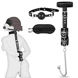 BDSMLOVE Fesseln Sex Set mit Analhaken, Bondage Set Handschellen Halsband Knebel Augenbinde Sex Toy Set, SM Spielzeug hart erotisches Sexspielzeug für Paare extrem