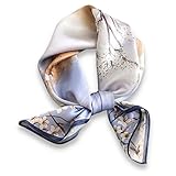 PoeticEHome Seidenschal aus 100% reiner Maulbeerseide – 68x68 cm Halstuch für Damen | Quadratisches Tuch mit Geschenkbox​