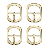 SUIKIHUM 5 Stück Rollgürtelschnalle, einzelne Zinken-Gürtelschnalle, ovale Rolldornschnalle, Zinklegierung für Taschen-Schlüsselanhänger, Gold, 0.6 inch