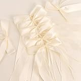 HO-SFSM 50 Stück Antennenschleifen Autoschleifen, Autoschleifen Hochzeit, Beige Handgemacht Satinband Deko für Hochzeitsdeko Auto Tisch Zimmer Party Dekoration