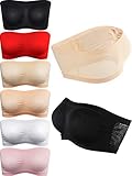 SATINIOR 6 Stücke Nahtloser Bandeau-BH Trägerlos atmungsaktiv Dehnbar Ungepolsterte Unterwäsche Büstenhalter für Damen