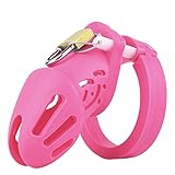 Peniskäfig Silikon Herren Klein Chastity Cock Cage Male Small Sissy Sex Spielzeug Bdsm Keuschheitskäfig Extrem Keuschheitsgürtel Für Herren (Short,Pink)