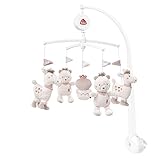 Fehn 058024 Musik-Mobile Peru – Mobile mit sanfter Melodie 'Weißt du wieviel Sternlein stehen' und flauschigen Figuren – Mit Befestigung – Für Babys von 0-5 Monaten – Durchmesser: 40 cm – Höhe: 65 cm