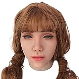 LCUPPON Weibliche Silikon Vollgesichts Maske für Halloween Crossdressing Cosplay (Elfenbein)