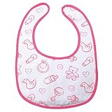 LittleForBig Baumwolle Wasserdichtes Babydoll Bedruckt Erwachsene Lätzchen mit Verstellbarem Klettverschluss - Kindergarten Rosa Erwachsene Lätzchen