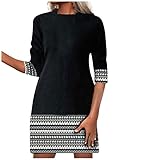 Festliche Kleider Für Damen Vasreyy Schwarzes Kleid Etuikleid Damen Patchwork Langarm Kurz Kleid Freizeit Blusenkleid Sexy Partykleid Elegant Tunikakleid Herbst Winter Minikleid Freizeitkleid