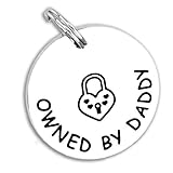 Kivosliviz BDSM Schlüsselanhänger Geschenk Daddydom DDLG Babygirl Schlüsselanhänger, Gravur 'Owned By Daddy', Edelstahl, Stainless Steel, Damen, Erwachsene Damen, Unisex