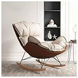 Relaxsessel, Schwingsessel - Schaukelstuhl Baby Schaukelstuhl Wohnzimmer - Stillstuhl, Schaukelstuhl - Velour Schaukelsessel, Relaxstuhl Komfortable Sessel Für Schwangere Frauen, ( Color : Khaki rice