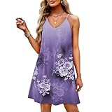 Sommerkleid Damen Latzhose Sommer Weißes Kleid Kleider Festlich Maxikleid Etuikleid Crossdresser Tunikakleid Kleid Kurz Sommerkleid Mini Leopardenmuster Damen Kurzes Blumen Kleider (3-Light Blue,XL)