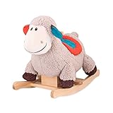 B. toys Schaukelpferd Schaf aus weichem Plüsch und hochwertigem Holz– BPA-freies Schaukeltier zum Aufsitzen für Kinder und Babys ab 18 Monaten