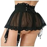 Sexy Dessous Damen, Mollig Bademantel Frottee Blusen Rock Strapsstrumpfhose Offener Rüschen Netz Tüll Sissy Durchsichtig Kleid Schnüren Crossdresser Kleidung Mit Strumpfbändern