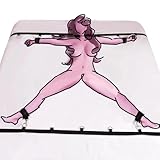 SAUVASFZ BDSM-Bettgurte, Fesseln, Sex-Plüsch-Befestigungen unter der Matratze, Spreizstange für Beine und Hände, Bondage-Fesseln für Kingsize-/Queensize-Betten, Sex-Bondage-Set, Spielzeug, Handschelle