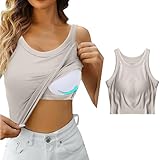 Skang Damen Oberteile Sport Top Mit Integriertem BH Ohne Bügel Yoga BH Crop Top Unterhemd Push Up Corset Tank Top Sexy Bauchfreies Oberteil Sommer