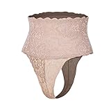 Joyshaper Damen Shapewear Thong Bauchweg Unterhose Taillenformer Mieder String Unsichtbare Spitzen Tanga Unterwäsche Beige M