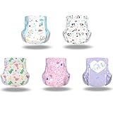Landofgenie Erwachsene Windeln Gedruckte Windel Auslaufsicher Hochabsorbierend Erwachsene Baby Nachtwindeln Mit Tabs 10 Stück, 5 Designs, 2x je (Medium 28'-38')