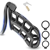 BDSMAGE Peniskäfig Kobra 6.0,Chastity Cage Male Keuschheitskäfig Keuschheitsgürtel für Herren mit 3 Hodenringe,BDSMs Spielzeug hart,BDSM Set Sklaven Sexspielzeug für die Männer extrem (FLS - XL)