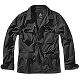 Brandit US BDU TWILL JACKE ARMY JACKET KAMPFJACKE ARMEE FELDJACKE FREIZEITJACKE, Größe:L, Farbe:Schwarz