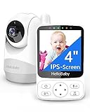 HelloBaby Babyphone mit Kamera,29 Stunden Akkulaufzeit Babyfon,318°/120° Baby Monitor mit Ferngesteuerter Pan-Tilt Kamera 2X Zoom,Infrarot-Nachtsichtkamera ECO-Modus,Bis zu 1000ft,2-Wege-Audio