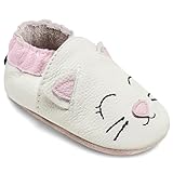 IceUnicorn Krabbelschuhe Baby Jungen Mädchen Lauflernschuhe Baby Weicher Leder Babyhausschuhe Kleinkind Babyschuhe(Weiß Mmi, 12-18 Monate)
