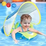 Oziral Schwimmring Baby mit abnehmbarem Sonnenschutz Mit Glocke Baby Float Schwimmsitz Kinderbecken Schwimmring Schwimmhilfe Spielzeug Aufblasbare Kinder Schwimmhilfe