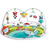 Tiny Love Dynamic Gymini, Spieldecke Baby, 0+ Monate, Spielmatte Baby, Spieldecke mit Spielbogen, Krabbeldecke mit lustigem Spielzeug-Rekorder, sowie Musik- & Lichteffekten, 100 x 90 cm, Meadow Days