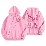 Generisch Hoodie Damen Oversize Schleife Drucken mit Backprint Winter Warm Casual Kapuzenpullover Leichte Fleece Cute Übergangs Pulli Teenager Mädchen Oberteile Langarmshirt Outdoor Pullover